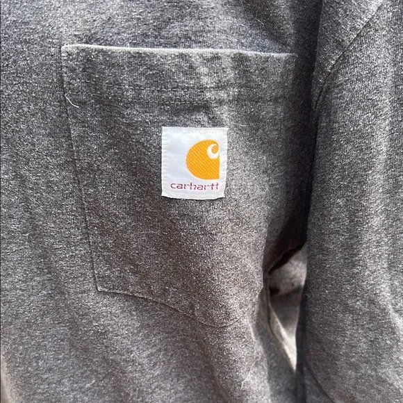 Carhartt Men's Long Sleeve Tee - Dark Gray - Picture 2 of 6